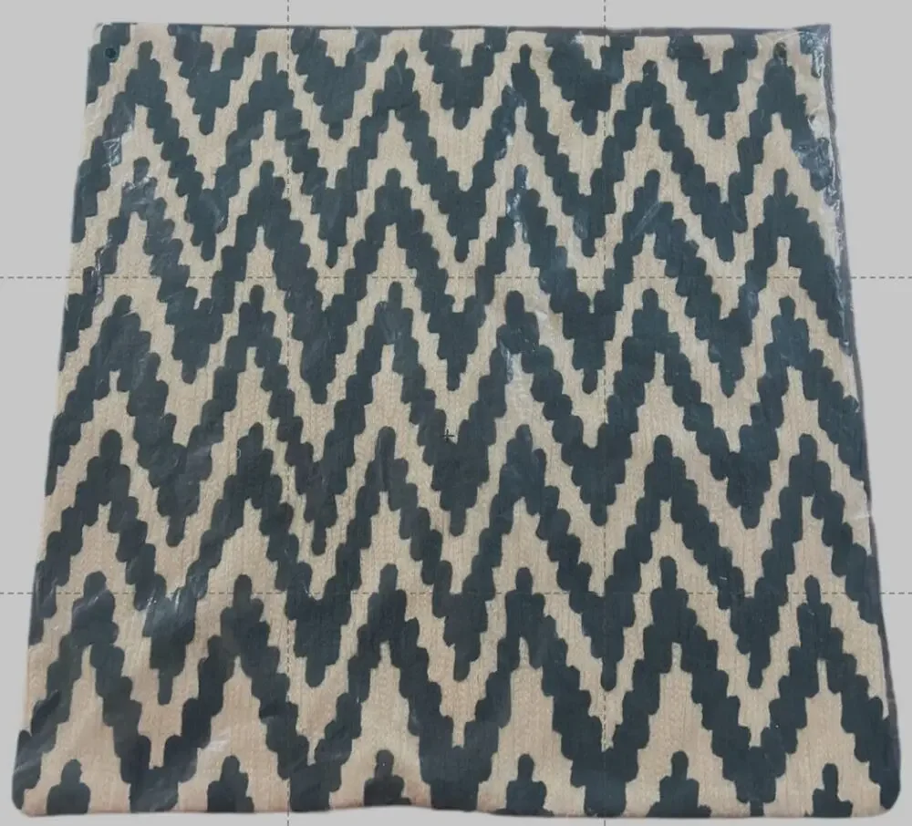 West Elm Green Organic Chevron Grey Patterned Pillow Cover